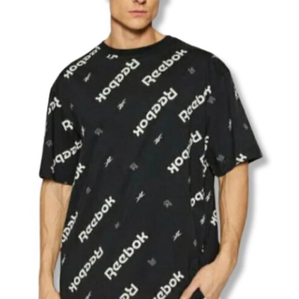 Black reebok logo tee